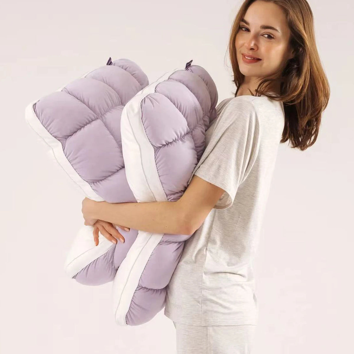 Cooling Bread Shape Pillow High Resilience Polyester Fiber Cervical Support Side Sleep Pillow